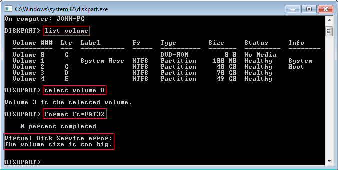 Diskpart convert error