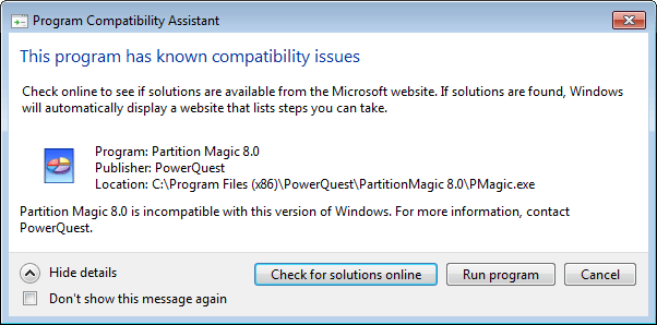 Partition Magic error