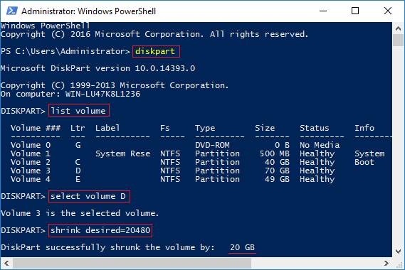 PowerShell shrink
